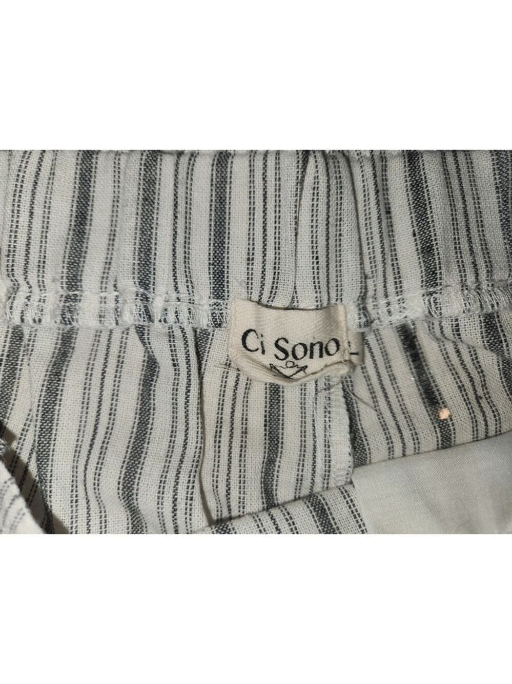 Ci Sono Striped Elastic Waist Shorts Juniors L White Gray - Picture 9 of 11
